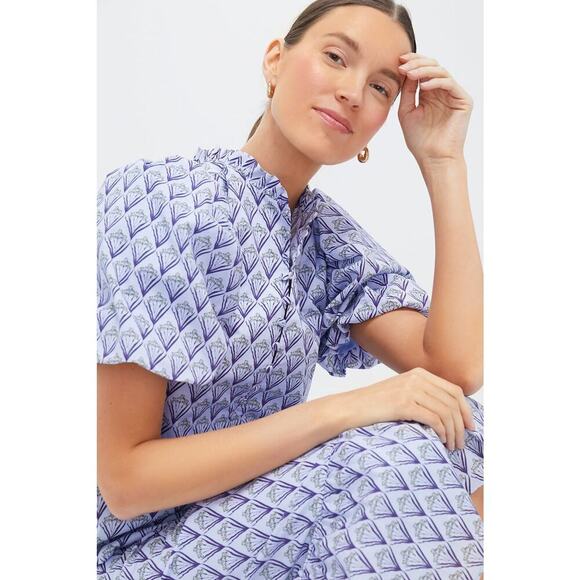 HYACINTH HOUSE Periwinkle Trellis Floral Mimi Midi Dress Size XXL NWT - Picture 5 of 8